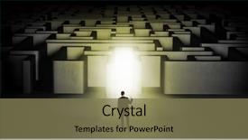  Presentation with lost - Colorful presentation theme enhanced with labyrynth - lost businessman standing backdrop and a violet colored foreground