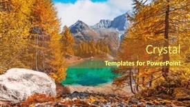  Presentation with lac - Slide set enhanced with lac-bleu-in-arolla-switzerland and a tawny brown colored foreground