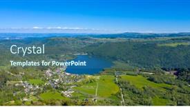  Presentation with lac - PPT layouts enhanced with lac-chambon-auvergne-in-france background and a ocean colored foreground