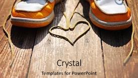  Presentation with shape heart - Colorful presentation theme enhanced with laces in a heart backdrop and a  colored foreground