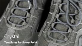  Presentation with sneakers - Presentation enhanced with laces-of-trekking-sneakers-close background and a gray colored foreground