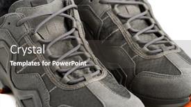  Presentation with sneakers - Theme enhanced with laces-of-trekking-sneakers-close background and a dark gray colored foreground