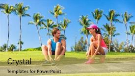  Presentation with healthy people - Amazing theme having lacing shoe laces healthy lifestyle backdrop and a yellow colored foreground