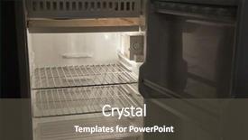  Presentation with refrigerator - Cool new slides with lack of food - empty refrigerator backdrop and a gray colored foreground