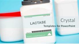 Presentation with dietary supplements - PPT theme with lactase-is-an-enzyme-used background and a sky blue colored foreground