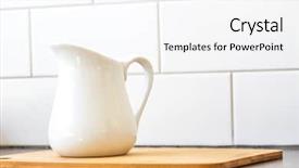  Presentation with milk - Presentation theme consisting of creakers - milk jug on kitchen background background and a  colored foreground