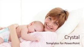  Presentation with newborn baby hospital - Presentation theme with lactation - mother attending to her newborn background and a lemonade colored foreground