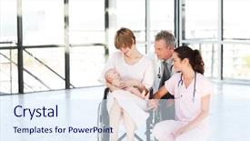  Presentation with newborn baby hospital - Colorful theme enhanced with her newborn baby and doctor backdrop and a  colored foreground