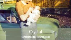  Presentation with breastfeeding - Slides enhanced with vintage photo of mother breastfeeding background and a ocean colored foreground