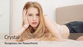  Presentation with beauty cosmetics - Amazing presentation theme having bodice - beautiful sexy girl is posing backdrop and a coral colored foreground