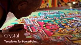  Presentation with mandala - Colorful slide set enhanced with ladakh-india-september-03-2011 backdrop and a tawny brown colored foreground