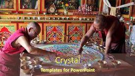  Presentation with mandala - Slide deck having ladakh-india-september-03-2011 background and a tawny brown colored foreground