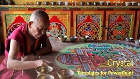  Presentation with mandala - Audience pleasing presentation theme consisting of ladakh-india-september-03-2011 backdrop and a tawny brown colored foreground