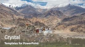  Presentation with monastery - Theme enhanced with ladakh jammu and kashmir india background and a gray colored foreground