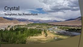  Presentation with indus valley - Cool new theme with ladakh jammu and kashmir backdrop and a light blue colored foreground