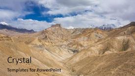  Presentation with mountain view - Presentation theme having ladakh jammu and kashmir background and a coral colored foreground