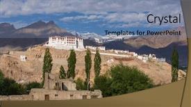  Presentation with india temple - Amazing presentation theme having ladakh jammu and kashmir backdrop and a seafoam green colored foreground