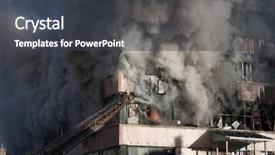  Presentation with firefighter - Beautiful slides featuring burning fire smoke firefighters' emergency backdrop and a dark gray colored foreground