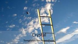  Presentation with ladder and sky - Presentation theme consisting of isolated builders ladder against blue background and a teal colored foreground