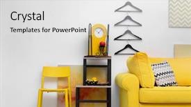  Presentation with living room - Slide set consisting of ladder design - modern living room interior background and a white colored foreground