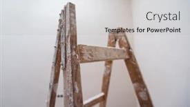  Presentation with restoration - Beautiful presentation design featuring ladder-in-interior-of-apartment backdrop and a light gray colored foreground