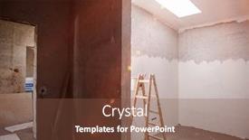  Presentation with restoration - Slide deck featuring ladder-in-interior-of-apartment background and a tawny brown colored foreground