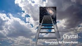  Presentation with stairway - Slides enhanced with ladder into hole in heaven background and a gray colored foreground