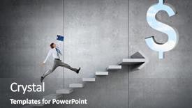  Presentation with financial - PPT layouts featuring ladder leading to financial success background and a gray colored foreground