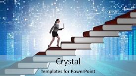  Presentation with climbing - Slides having ladder of education book background and a  colored foreground