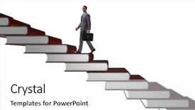  Presentation with leader - Presentation theme consisting of ladder of education books background and a white colored foreground