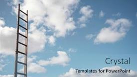  Presentation with blue sky - Slide set having ladder-of-success-to-blue and a light blue colored foreground