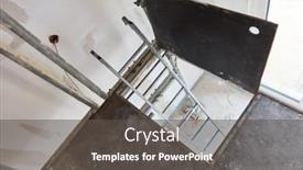  Presentation with scaffolding - Theme having ladder-on-scaffolding-on-site background and a dark gray colored foreground