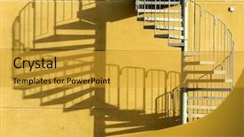  Presentation with step - Theme enhanced with ladder step - stair and shade background and a gold colored foreground