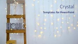  Presentation with decor - Amazing slide set having ladder-with-home-decor backdrop and a sky blue colored foreground