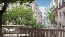  Presentation with notre dame de paris france - Beautiful presentation design featuring ladders - ladder on the hill montmartre backdrop and a dark gray colored foreground
