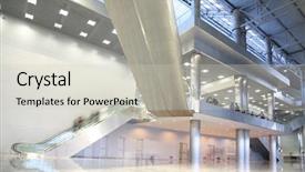  Presentation with bullseye center goal success business - Audience pleasing presentation theme consisting of ladders in the business center backdrop and a light gray colored foreground