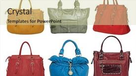  Presentation with treble clef teal color - Colorful presentation design enhanced with ladies bags - collection of color bag backdrop and a soft green colored foreground