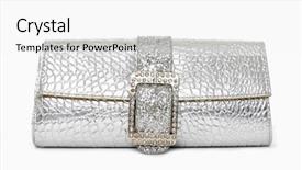  Presentation with luxury handbag - PPT layouts consisting of ladies bags - female silver luxury handbag isolated background and a white colored foreground