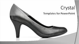  Presentation with pump - PPT theme having ladies dark grey pump shoe background and a  colored foreground