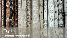  Presentation with belts - Amazing slide deck having ladies-decorated-leather-belts backdrop and a gray colored foreground