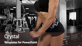  Presentation with exercise kids kid doing fitness - Beautiful theme featuring stations cross - female doing exercise on triceps backdrop and a tawny brown colored foreground