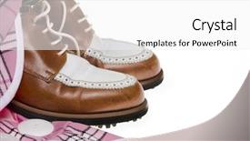  Presentation with pink white - Theme consisting of ladies golf shoes and pink background and a  colored foreground