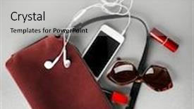  Presentation with gray - Audience pleasing presentation design consisting of ladies handbag on gray background backdrop and a light gray colored foreground