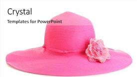  Presentation with hat and flip flop - Beautiful presentation design featuring ladies hats - beautiful summer woman hat backdrop and a white colored foreground