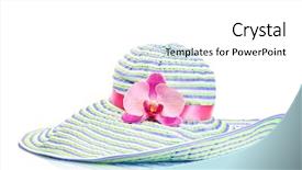  Presentation with summer - Cool new slides with ladies hats - beautiful woman summer hat isolated backdrop and a  colored foreground