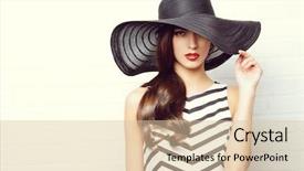  Presentation with beautiful flower elegant - Presentation theme consisting of ladies hats - portrait of a beautiful graceful background and a lemonade colored foreground