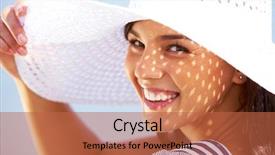  Presentation with hat - PPT layouts featuring ladies hats - portrait of elegant lady background and a red colored foreground