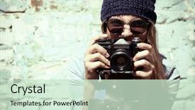  Presentation with vintage retro - Beautiful slide set featuring ladies hats - retro photographer modern urban girl backdrop and a soft green colored foreground