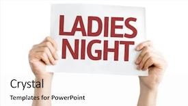  Presentation with invitation - Presentation theme with ladies night card isolated background and a sky blue colored foreground