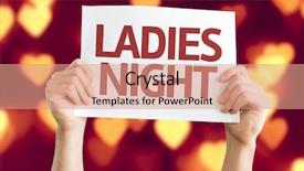  Presentation with zumba card bokeh - Audience pleasing presentation theme consisting of ladies night card with heart backdrop and a coral colored foreground